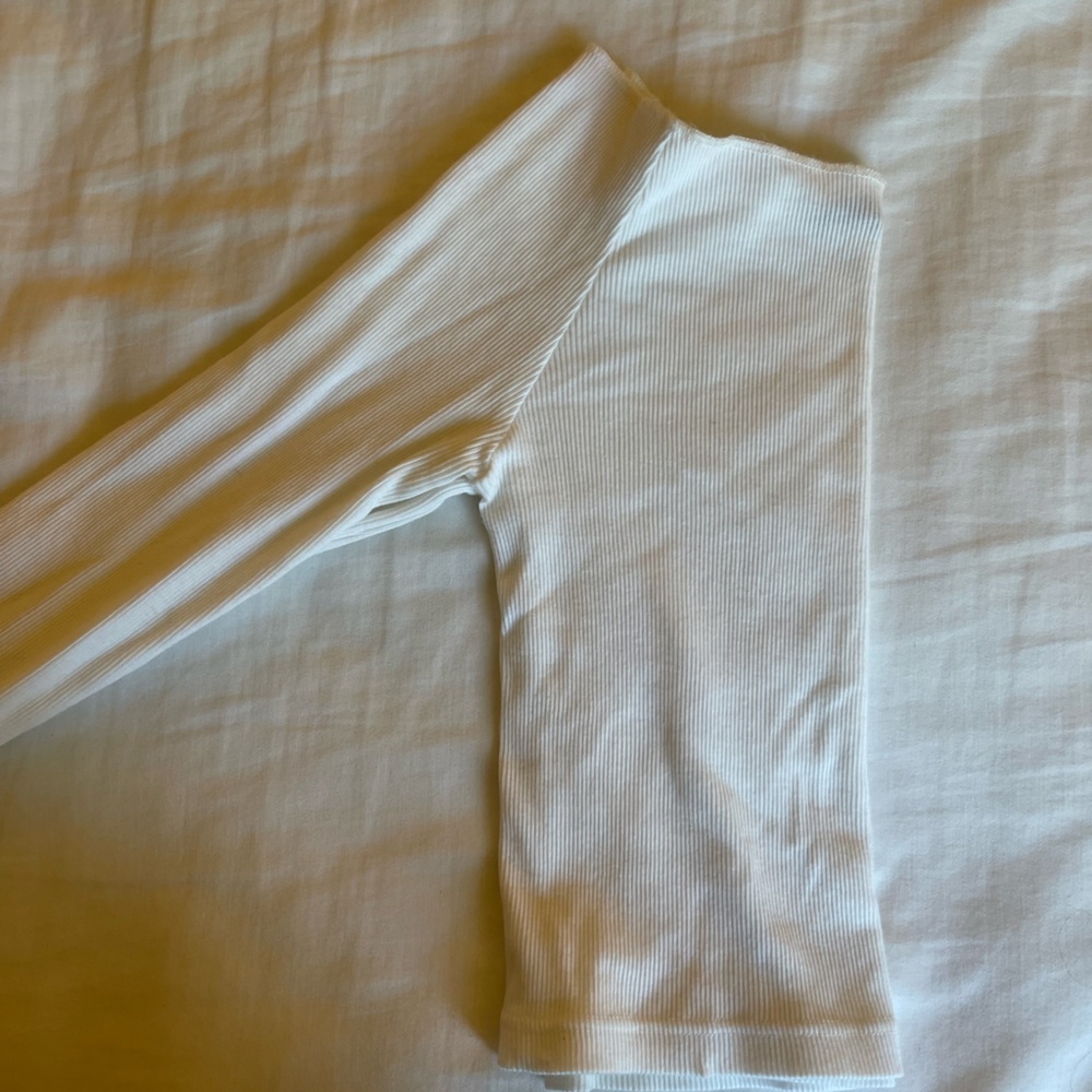 white off the shoulder ribbed top from brandy Melville